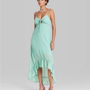 Women's Sleeveless High-Low Hem Chiffon Dress - Wild Fable Aqua Green